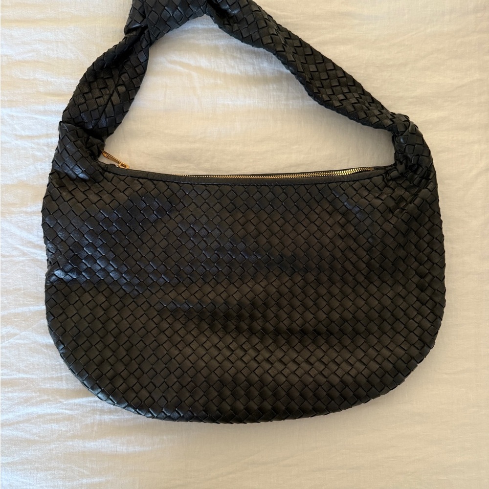 Quince Black Woven Hobo Bag